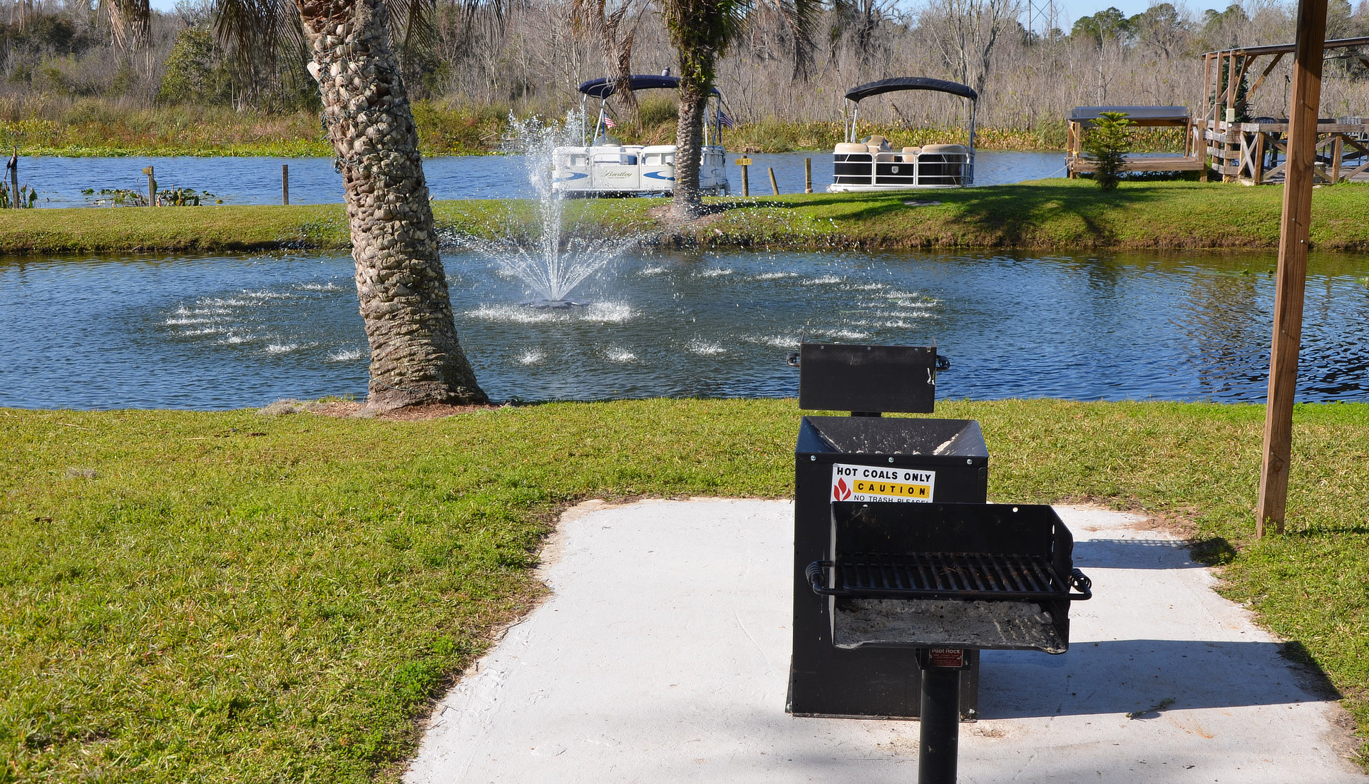 Fountain and Concrete Pad